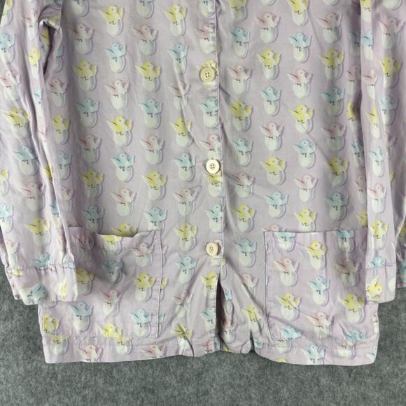 Nick and Nora Pajama Top Womens Small Purple Chick Egg Pastel Cotton Easter - Picture 3 of 12